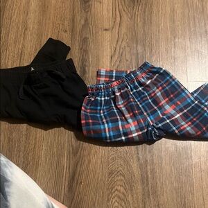 Plaid and Black Kids Bottoms Set